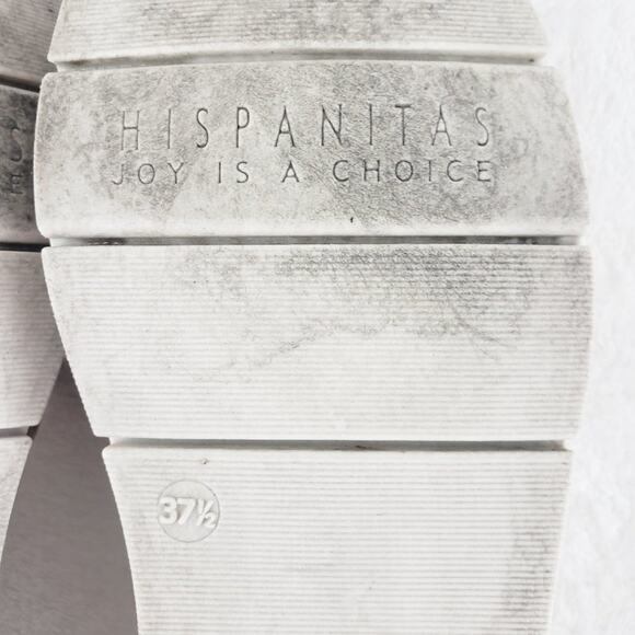 Hispanitas Flats Women 7 Chica Slip-On B&W Leather with Tan perforated Suede - Picture 10 of 10